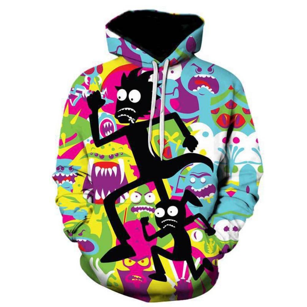 Cross Border Foreign Trade Rick and Morty Digital Printed Hoodie Hooded Men's Hoodie 3D Digital Printed Hoodie