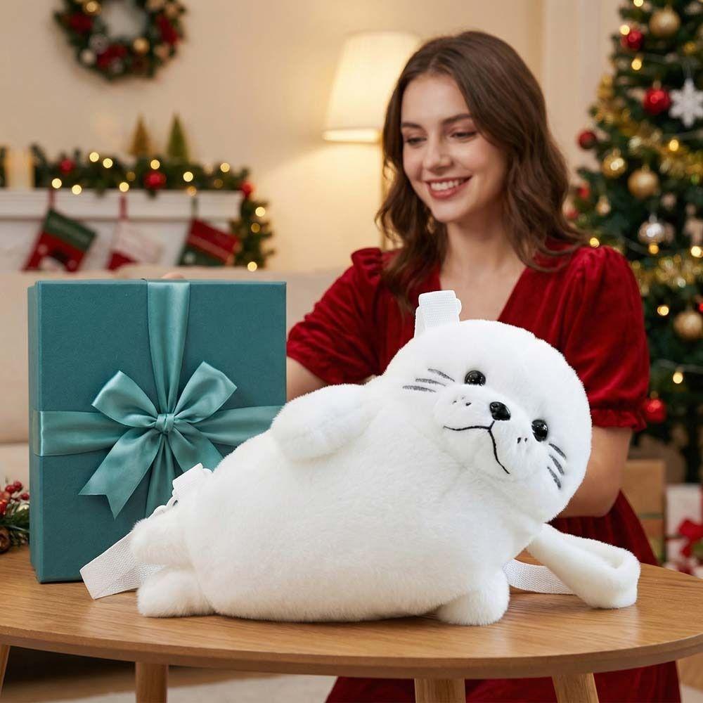 Borsa per Telefono Carina Foca Borsa a Tracolla Morbida Cinghie Regolabili Borsa a Mano Foca Cartone Animato Adorabile Leggera Borsa a Tracolla in Peluche Ragazze