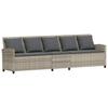 Garden Sofa with Cushions Light Gray Poly Rattan