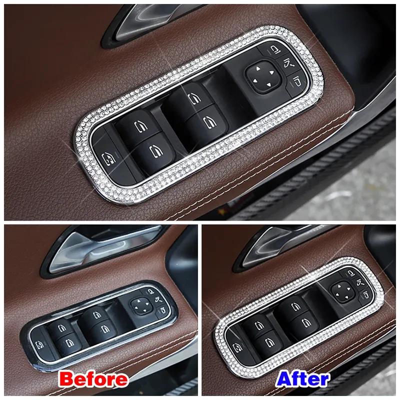 For Mercedes Benz A Class W177 -  A180 A200 A220 A250 Window Lift Switch Adjust Panel Crystal Sticker Diamond Trim