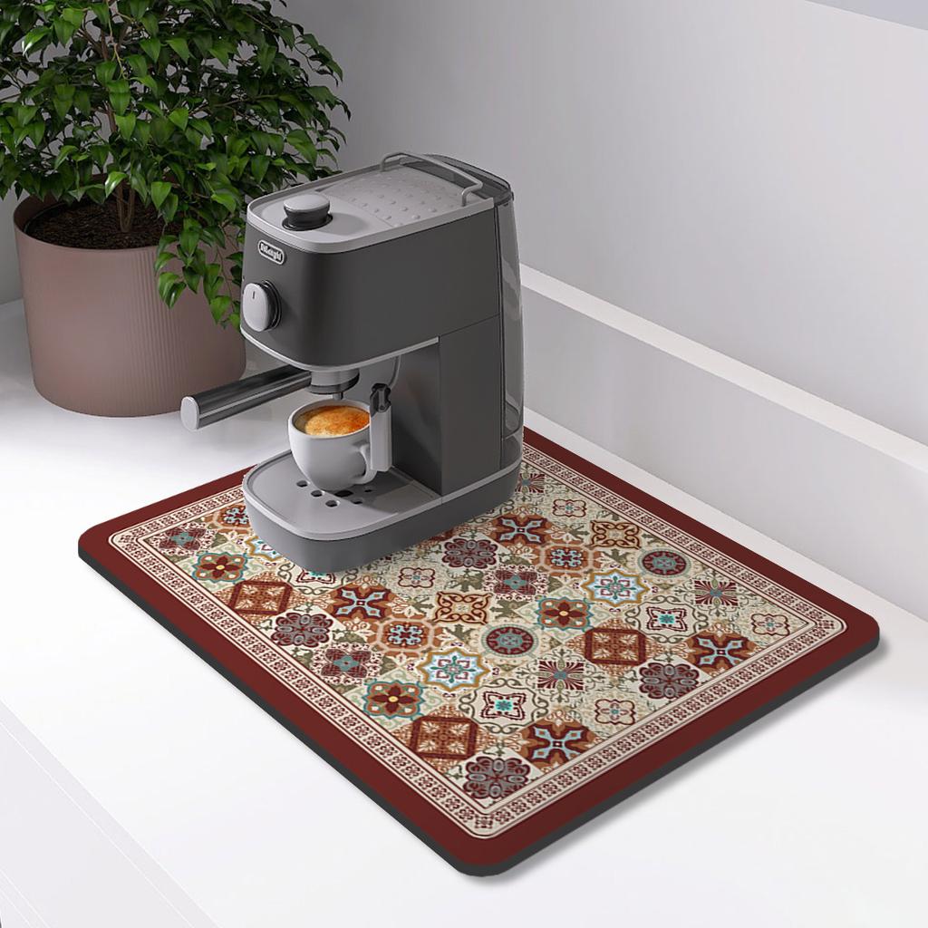 Coffee Machine Mat Waterproof Kitchen Dish Drying Mats Placemat Quick Dry Drain Pad Tableware Non-slip Draining Kitchen Rug