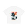 Find Me Holiday Black T Shirt With Palm Tree And Sunset Print For Beach Vacation Wear