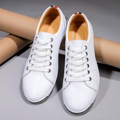 Fashion 2025 Men's Comfortable Leather Casual Shoe  Fashionable And  Lightweight Sports Shoes Lace-Up Round -Toe Anti-Slip Walking Shoes