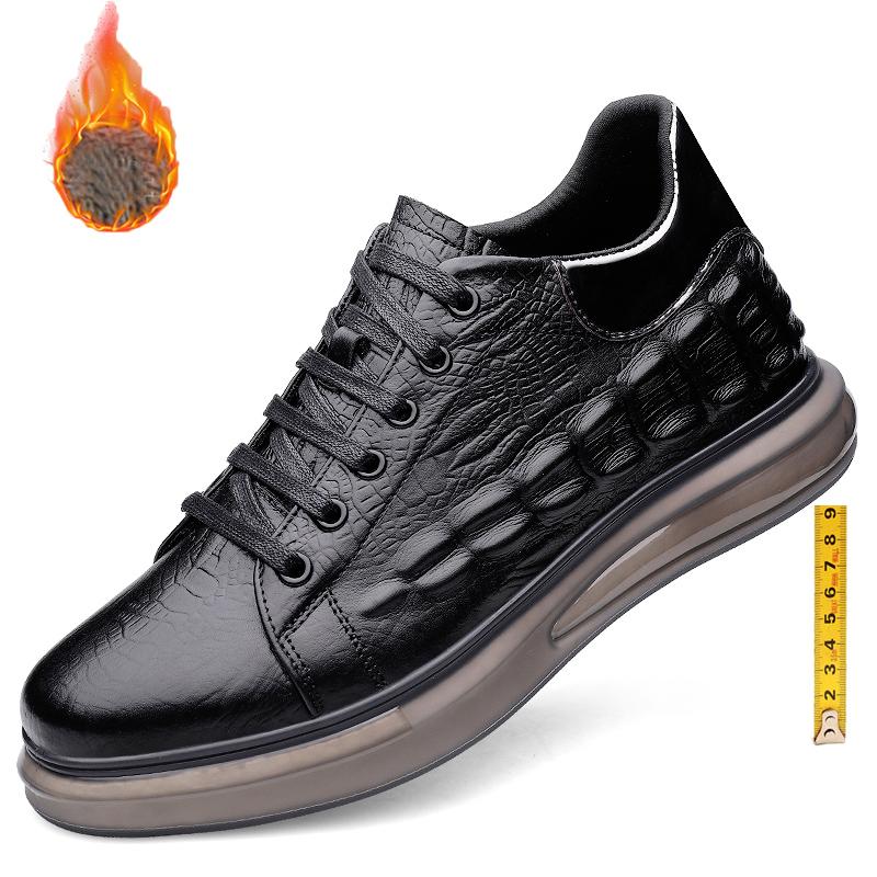 Man Elevator Shoes Men Sneakers Height Increase Shoes Running  Insole 6Cm Sports Business British  Leather