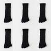 6 Pairs Women Spring and Autumn Pure Cotton Five Finger Socks Retro Solid Color Lace Striped Split Toe Socks Vintage Comfortable Socks