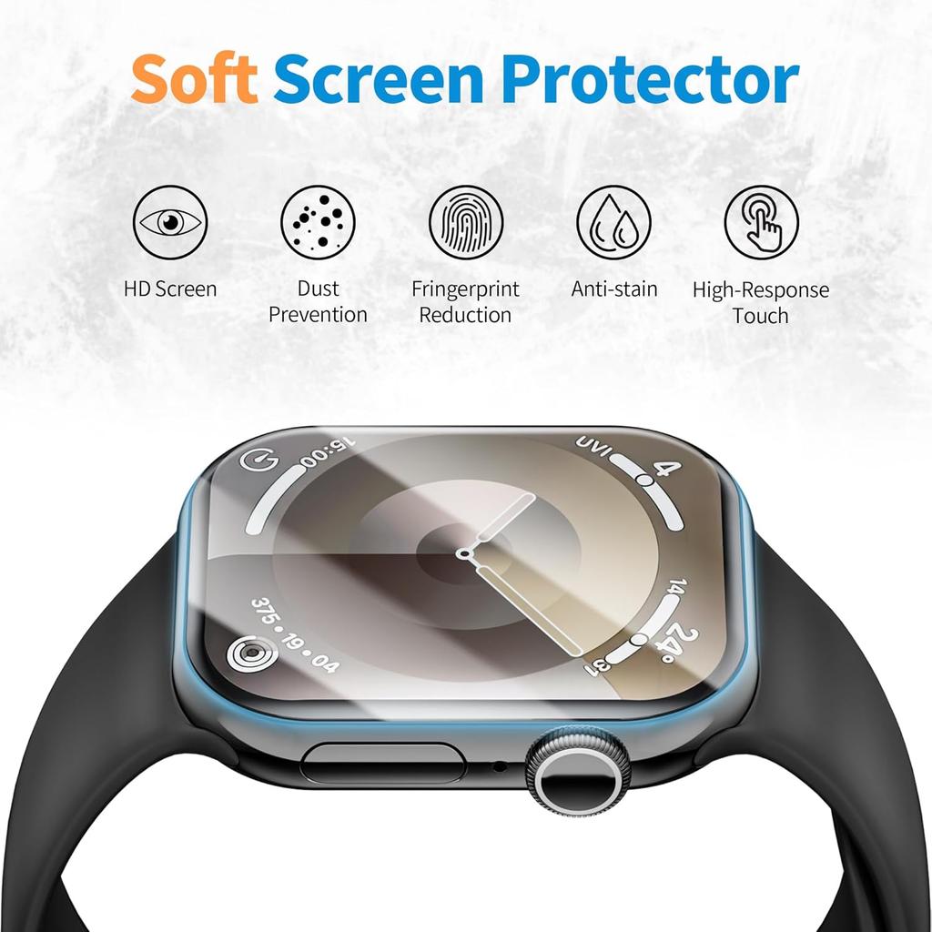 6 ks Chránič obrazovky pro Apple Watch 46mm 42mm 45mm 41mm 44/40mm Anti Scratch HD Flexibilní TPU fólie Řada 11 10 9 8 7 6 5 4 SE
