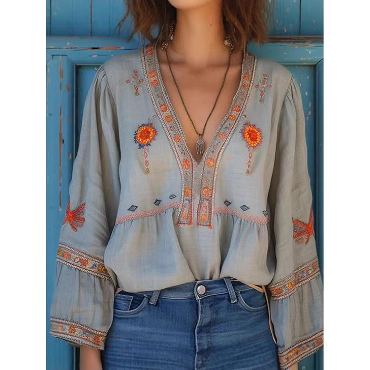 Early spring new textured cut-out elegant small V-neck French-style commuter women s shirt S