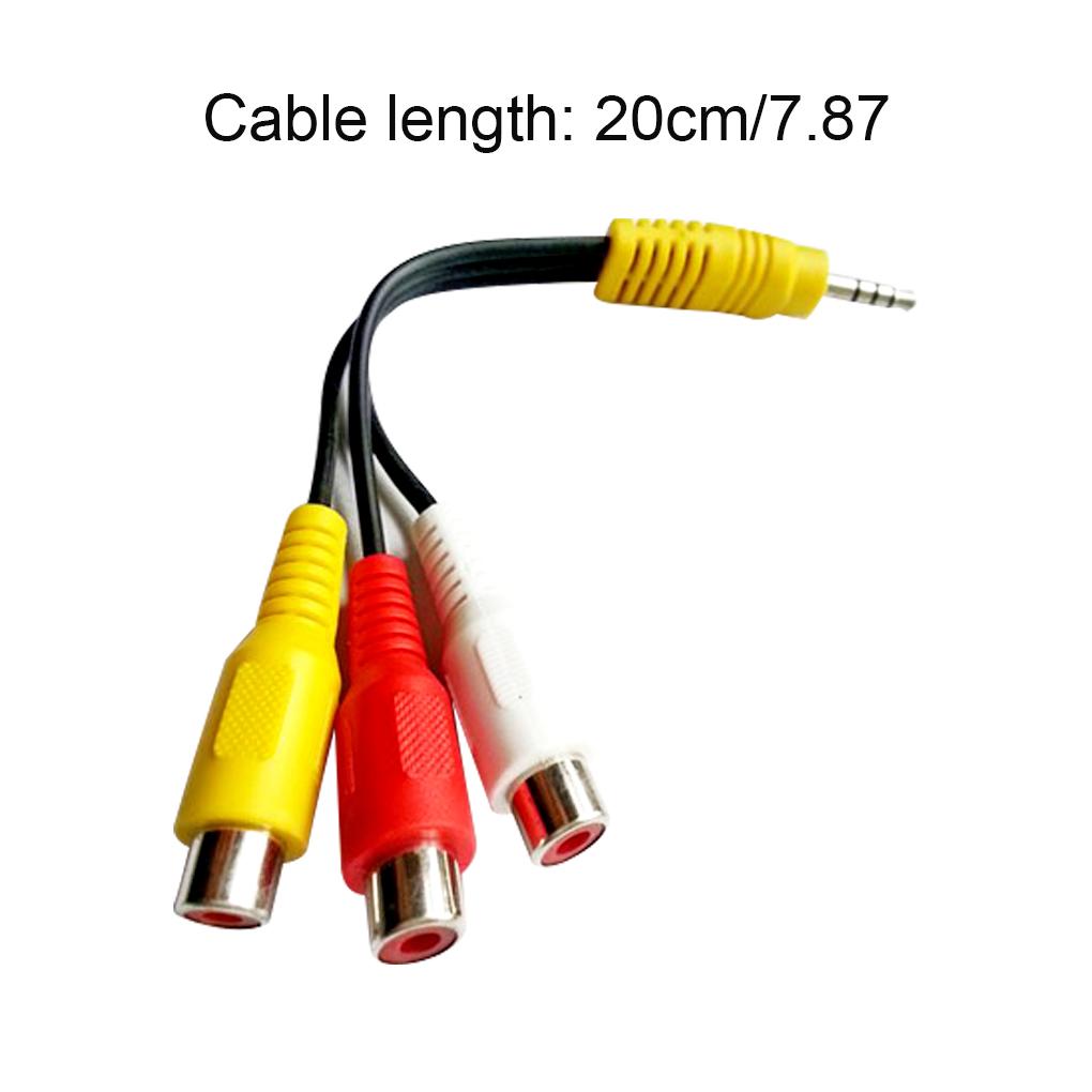 Splitter 3.5mm to 3 Female Audio Video Cable Composite AV Adapter Cord