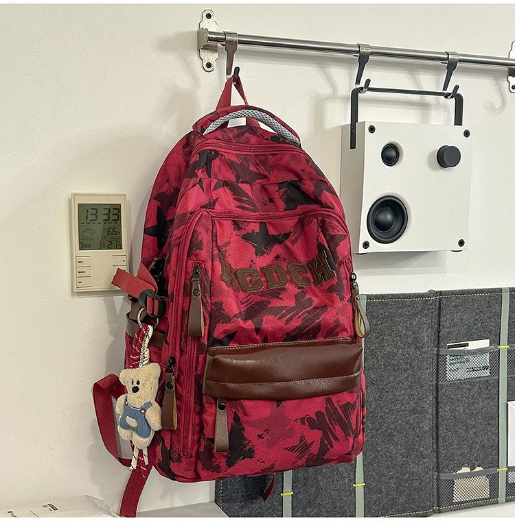 Schoolbag new street feel cool niche camouflage backpack junior high school students class holiday play to reduce the burden leisure bag