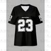 2026 Women's American NO.67 Printed Breathable Loose V-neck Short sleeved Sports Football Shirt Mesh Loose Oversized Top