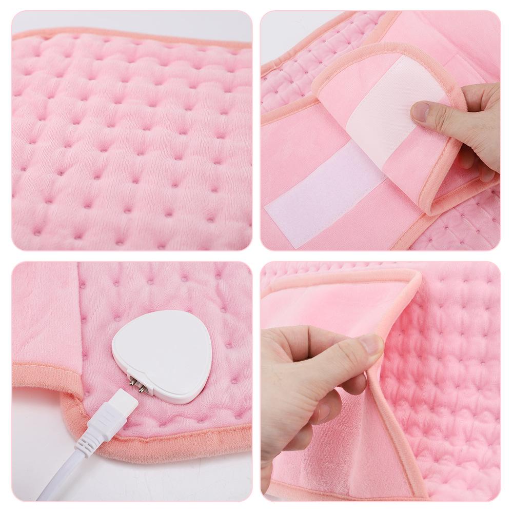 Tapis Chauffant 10 Niveaux avec Ceinture de Soutien Lombaire - Couverture Thermique & Chauffe-Corps Compresse Chaude