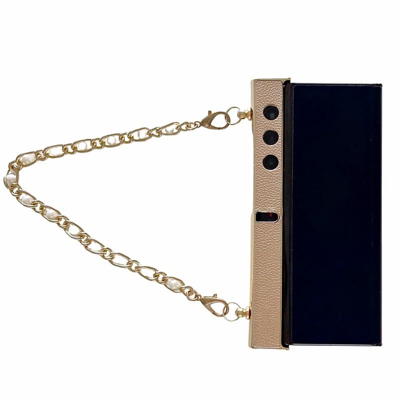 

For Honor V Purse Case Hand Chain Bracelet PC+PU Phone Cover Gold