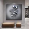 3d Wall Art Canvas  Painting Abstract Metal Figure Statue Embracing Art Poster Modern Style Office