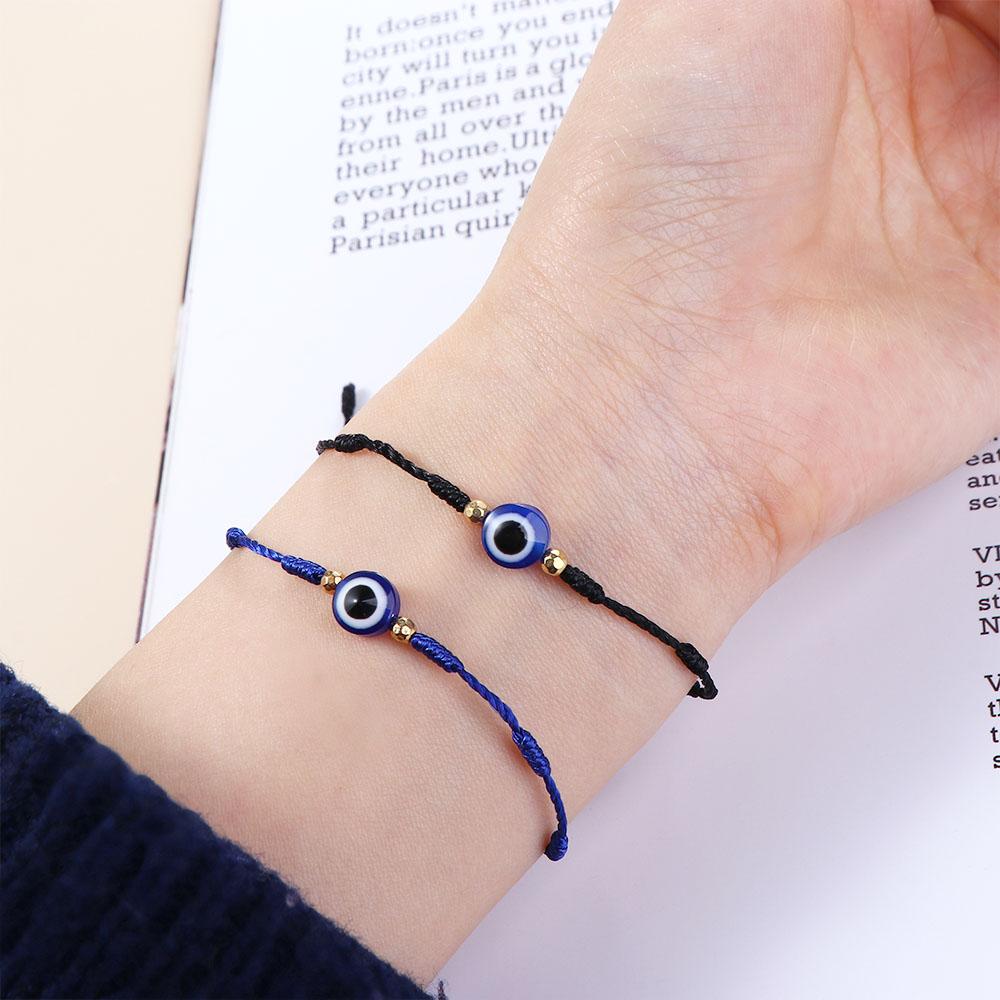 Blue Glasses Blue Eyes Couple Bracelets Hand-woven Bracelets Blue Eye Bracelets Braided Hand Ropes
