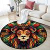 Royal Lion Round Area Rug,Carpet Rug for Living Room Bedroom Sofa Playroom Decor,Non-slip Floor Mat