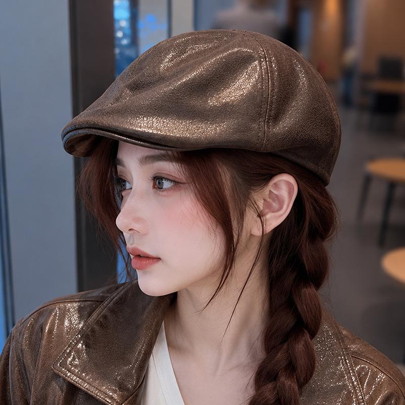 Autumn and winter new British retro suede beret, very wide and stylish, versatile women's face is small, adjustable painter hat