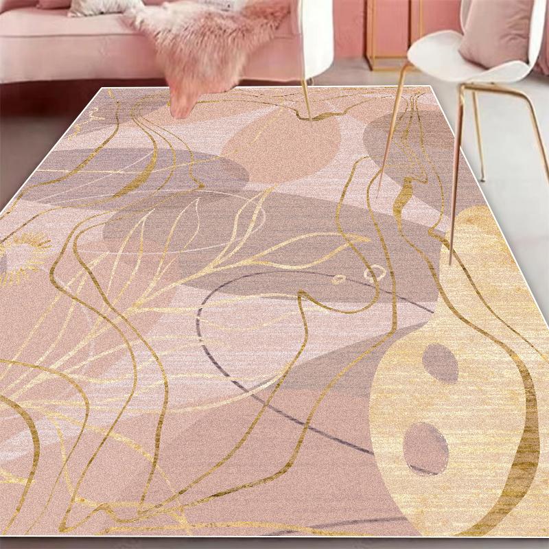 

Simple Geometry Decoration Rugs Living Room Pink Large Carpets Home Sofa Light Luxury Foot Mat Bedroom Cloakroom Soft Carpet 60cm x 90cm