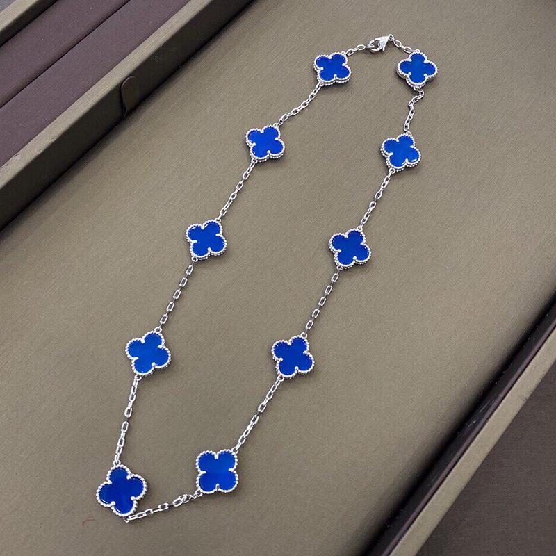Boutique Four-leaf Clover 10 Flowers Necklace Women 18K Light Luxury Ins Design Sweater Chain Fashion Daily Versatile Necklace