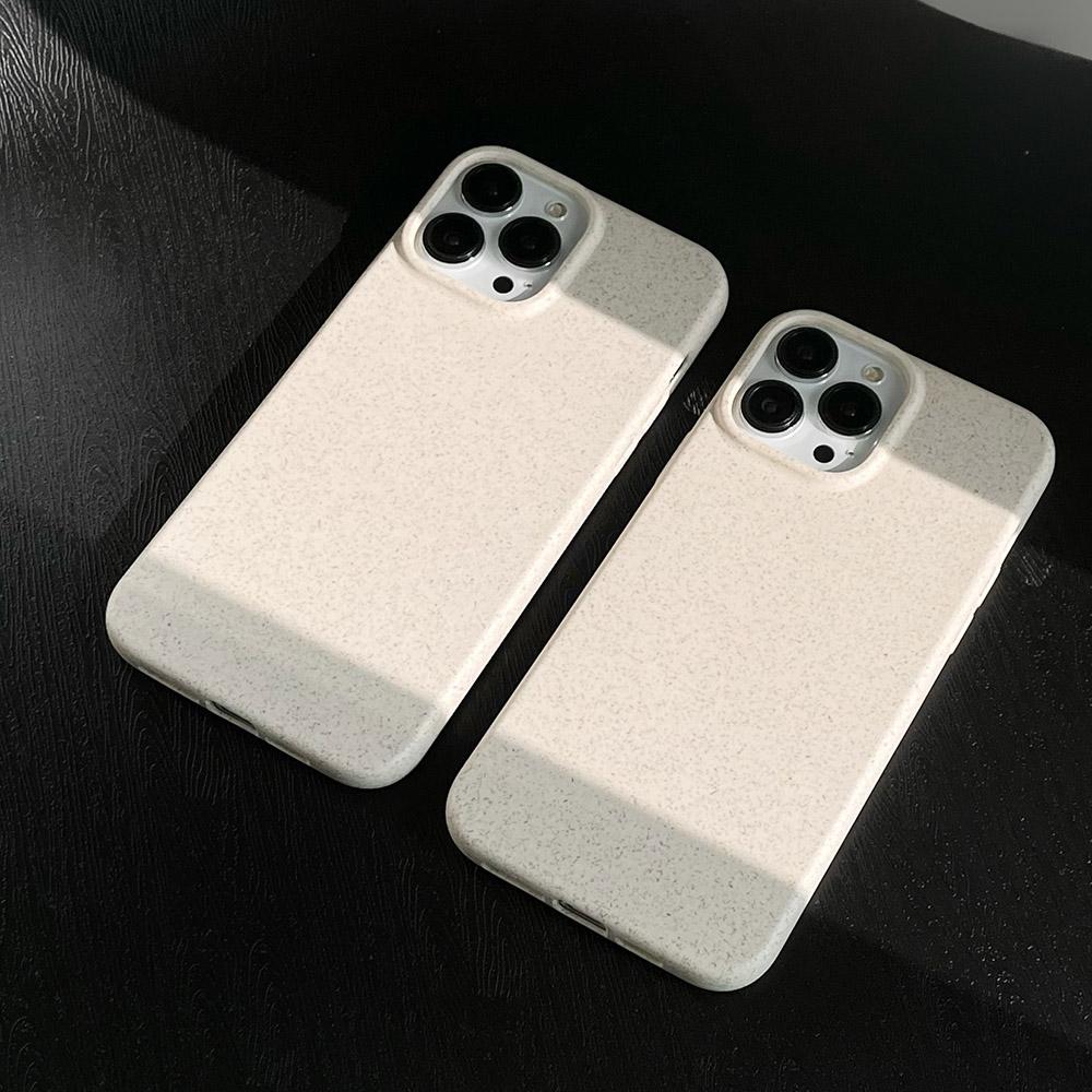 Eco Biodegradable Wheat Straw Soft Silicone Case For iPhone 11 12 13 14 Pro Max 7 8 14 Plus XR XS Max SE Shockproof Cover