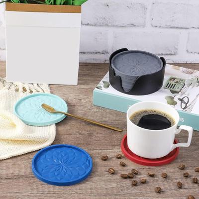 6Pcs Silicone Coasters Insulated Anti-Scald Heat-Resistant Odor-free Drink Coasters Home Bar Kitchen Decor