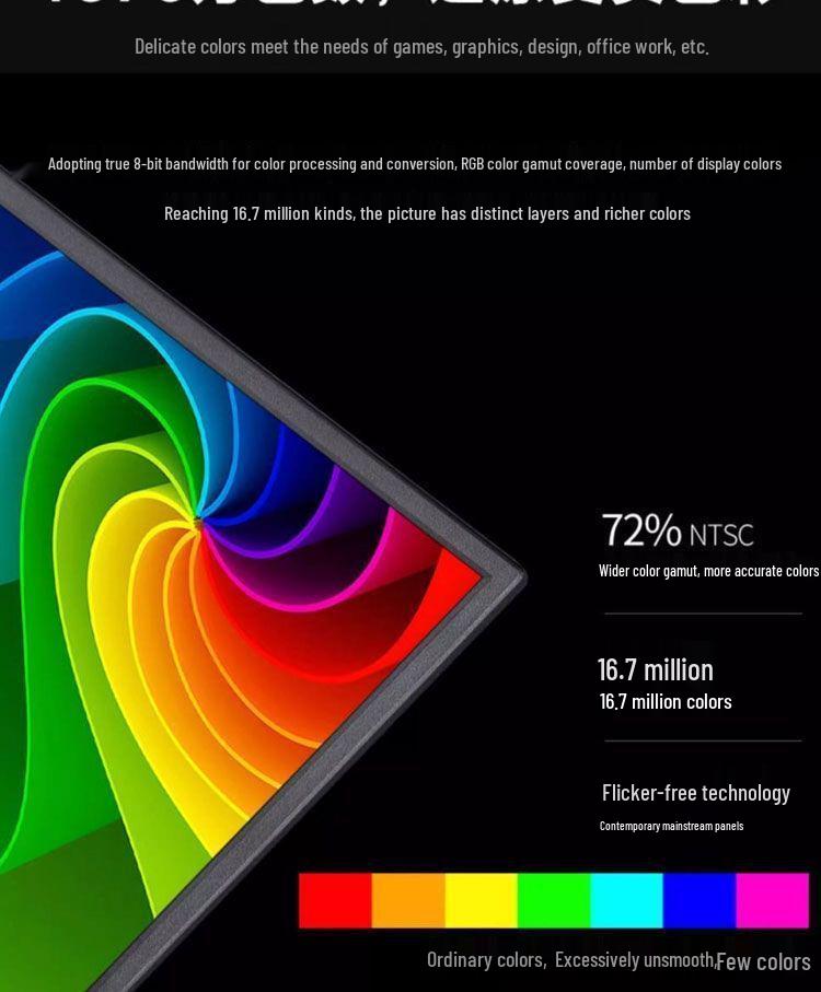 Shik Wall-Mountable HD Desktop Monitor - 20/22/24 Inch for Home or Office Use