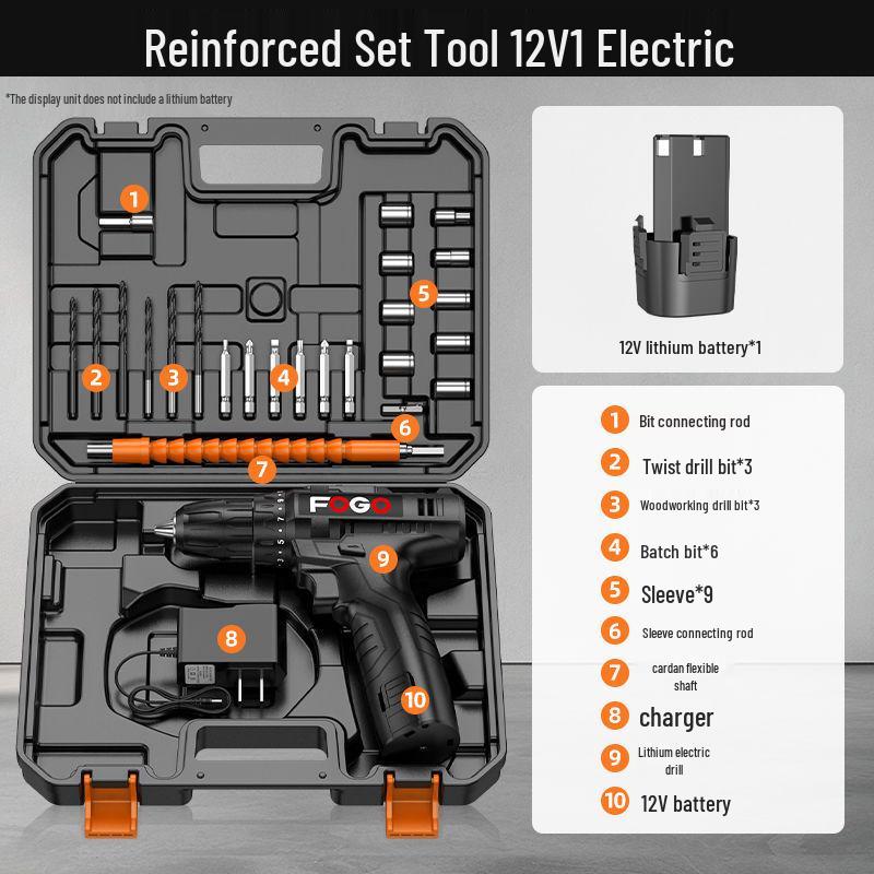 Multifunctional Household Tool Box Set with Electric Drill for Family, Car, and Electrician Repairs