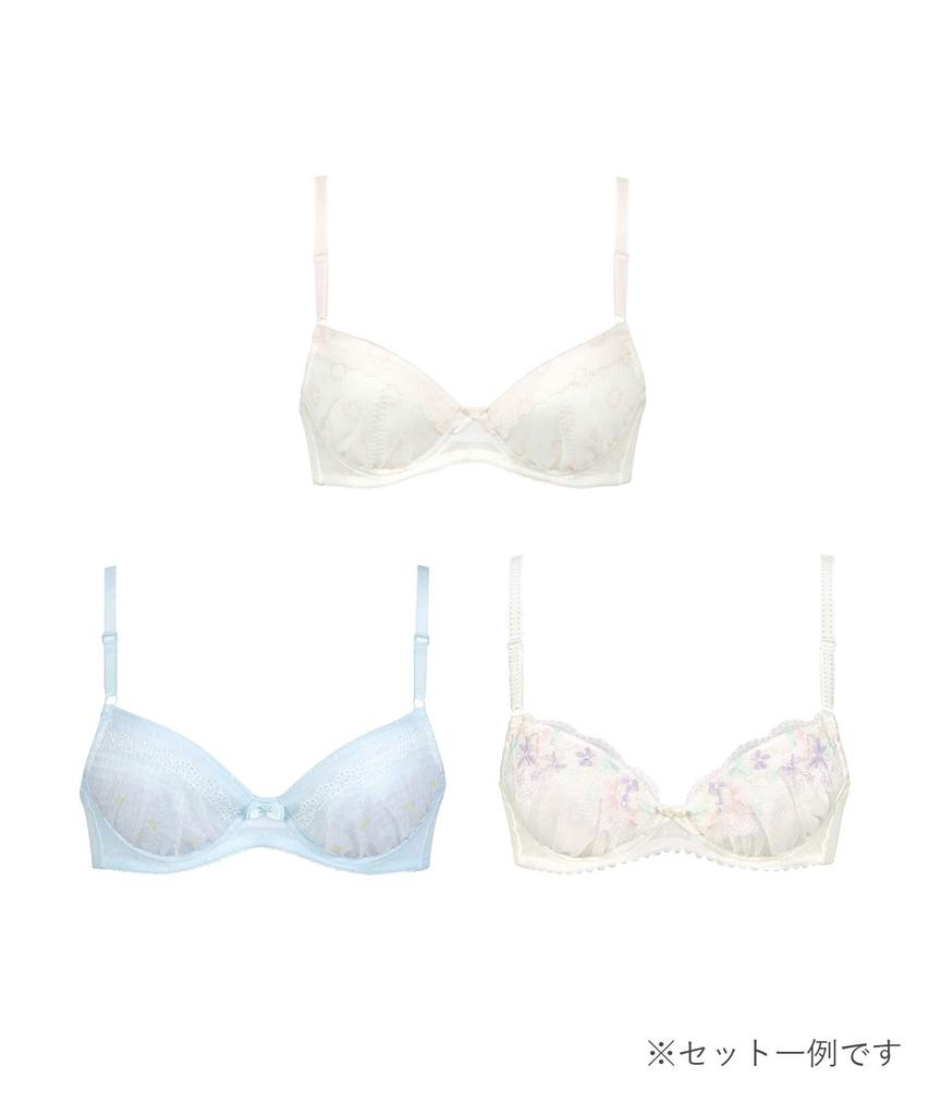 Teen Bras Set of 3 Wing Teen For a fuller D75 Wing/Wacoal (Lucky Bag) - - [AFTER STEP] - rounder, bust, RB9842, Multicolor,