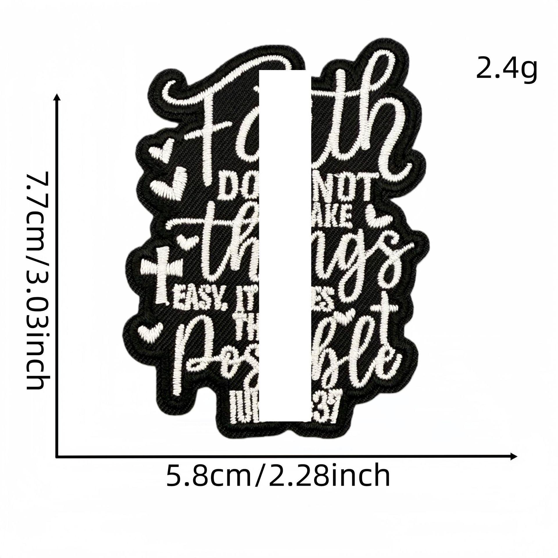 Black & White Inspirational Embroidered Cloth Patches: Short Proverbs & Badges for Clothing Accessories мультяшная английская нашивка #5