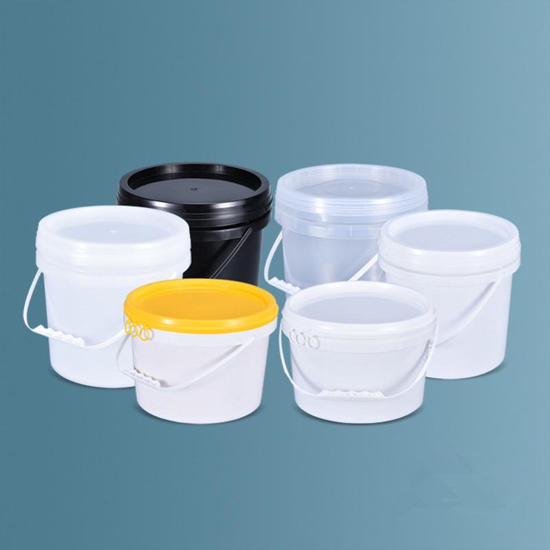 Empty 5L Plastic Bucket with Handle and Lid Leakproof Round storage container Food Grade Polypropylene pail 2PCS