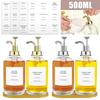Coffee Syrup Dispenser Set 500ml Glass Syrup Bottle with Funnel Label Stickers Clear Coffee Syrup Container Pump Dispensers