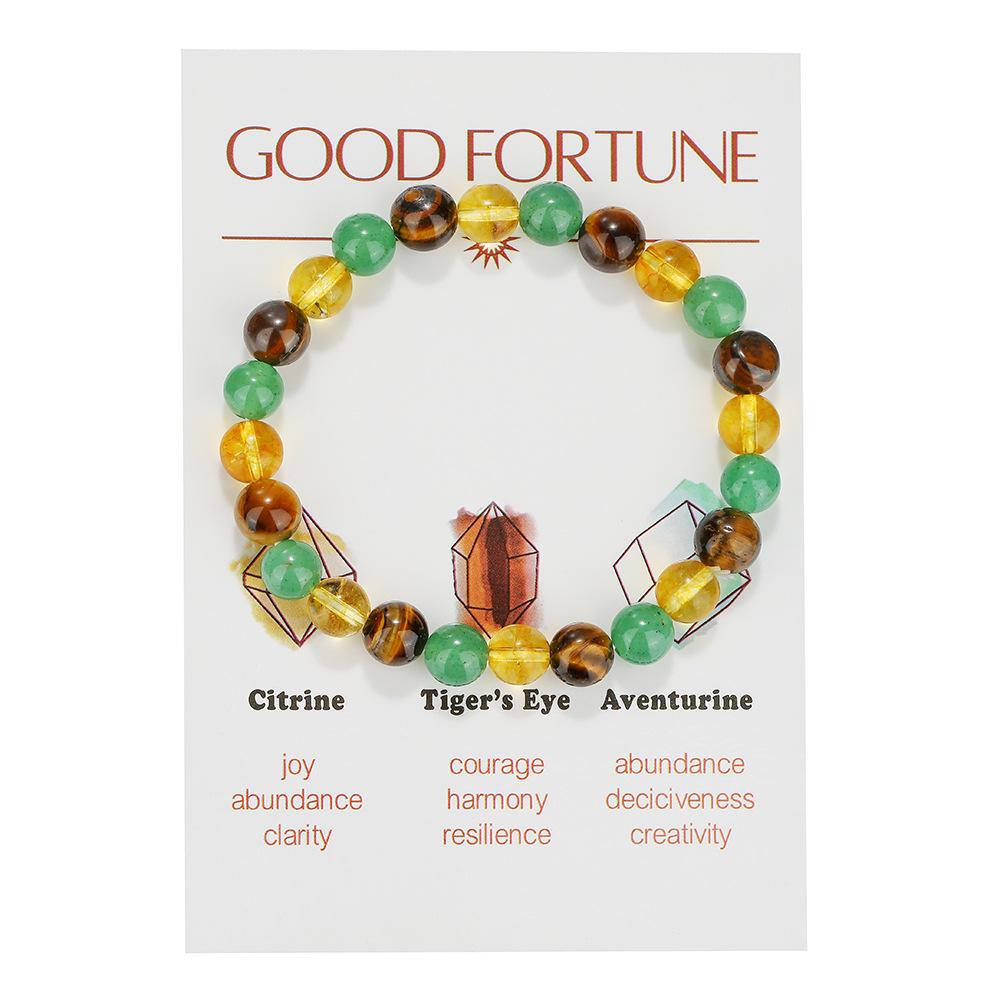 Natural Stone Woven Hand Rope Combination, Colorful Versatile Adjustable Handmade Crystal Beaded Bracelet