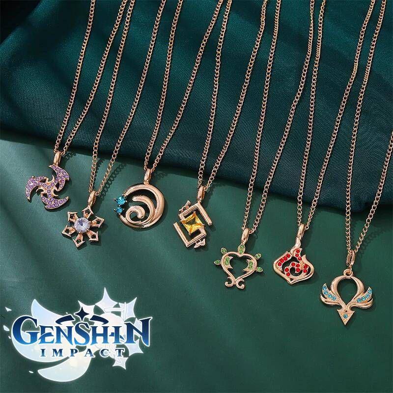 Stunning Genshin Impact Vision Necklace 18+2in Chain With 2-3cm Pendant