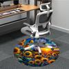 1pc Sunflower Field Chair Carpet for Office, Soft, Non Slip Polyester Mat, Office, Entryway, Living Room, Bedroom