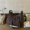 Koreanische Nylon-Schultertaschen Mode Einfach Kariert Reißverschluss Tragetasche Kordelzug Plissiert Wolken-Taschen Neue Pendler Umhängetasche
