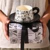 French Retro Coffee Cup And Saucer Set, High-End Exquisite Breakfast Cup, English Afternoon Tea Ceramic Cup Souvenir