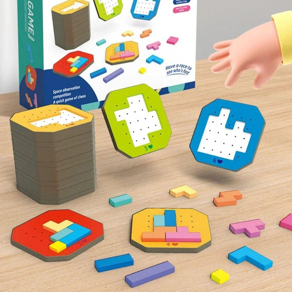 Geometry Colorful Quick-fix Tangram Jigsaw Puzzle Game Tangram Math Training Toy  Kindergarten