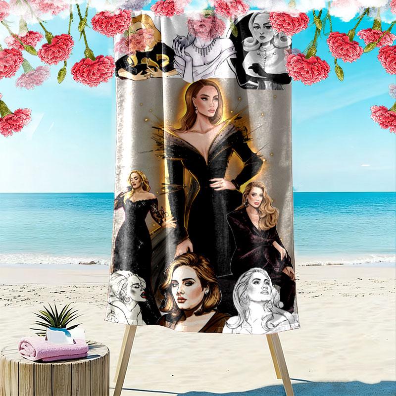 Adele POSTER Print Beach Towel, Large Soft Quick Dry Towel for Beach Camping Swimming