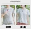 Retro Women's 2024 Cotton-Linen Chinese Style Short-Sleeve Top