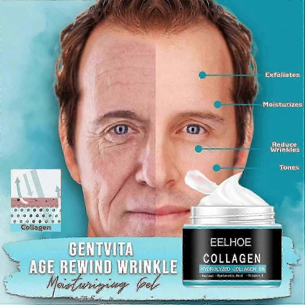 2 Stück Ttnc Kollagen Anti-Aging Anti-Falten Creme Für Männer, 50g Gesichtsfeuchtigkeitscreme Für Männer, Age Rewind An
