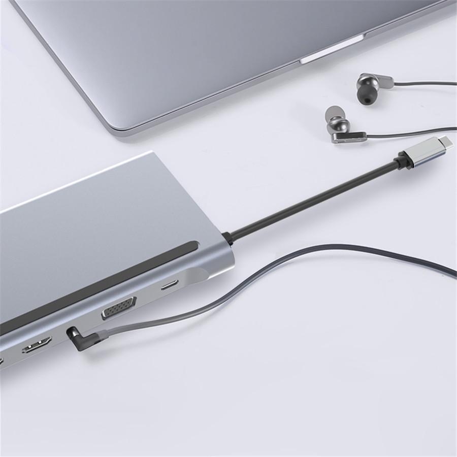 12-in-1 Typ-C Hub USB 3.0 VGA RJ45 USB-C 3,5mm Adapter für Laptop Notebook