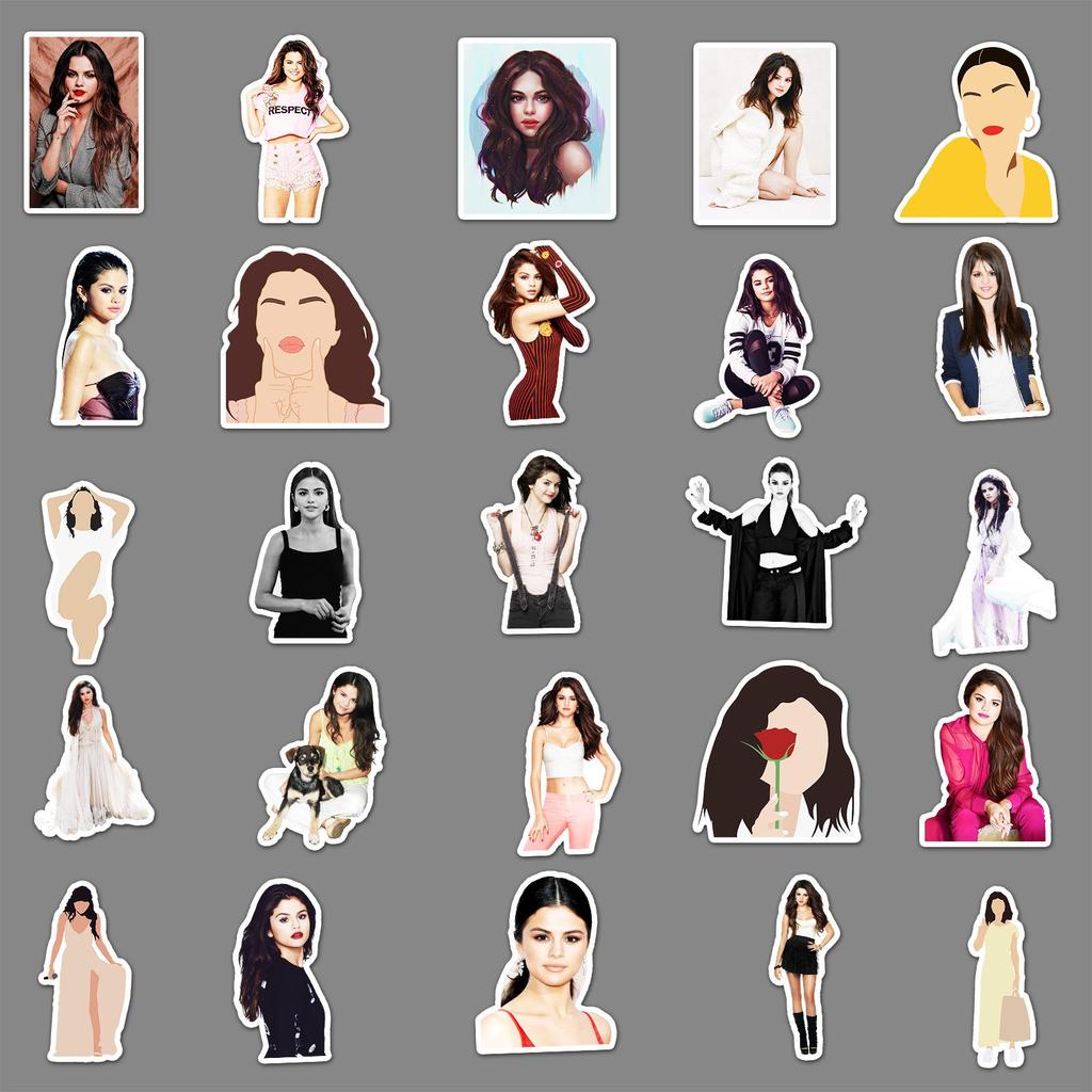 50 Selena Gomez Graffiti Stickers for DIY Suitcases, Notebooks & Phones