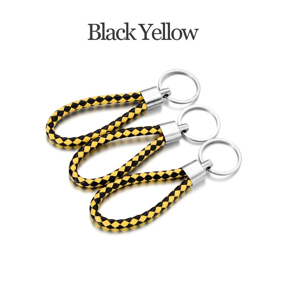 5Pcs/Pack PU Leather Braided Woven Rope Keychain DIY Bag Pendant Key Chain Holder Car Keyring Simple Multiuse Key Holder Gifts