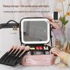 Large Capacity Makeup Bag with Lighted Mirror - Portable Travel Cosmetic Organizer