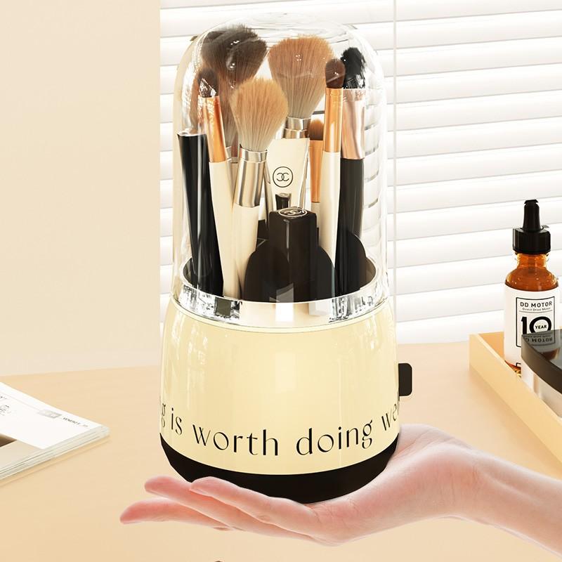 Chic Light Luxury Makeup Brush Storage Bucket for Dust-proof Lipstick, Eyebrow Pencil, Cosmetics Organization and Rotation