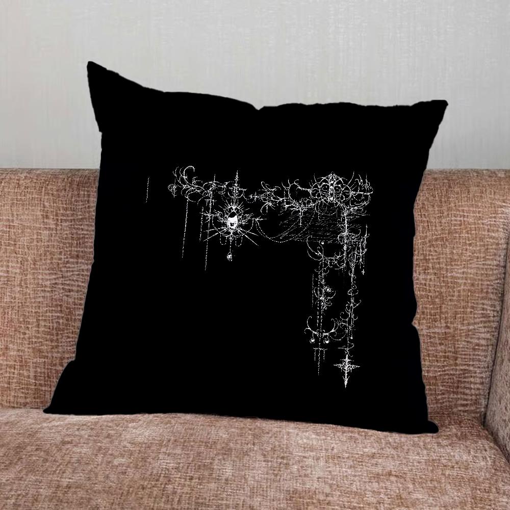 Cyber Sigil Cross Goth Pillow Case For Home Bedroom Car Office Decoration Living Room Sofa Cushion Cover Suitable