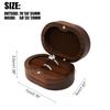 Black Walnut Wooden Engagement Ring Box Solid Wood Oval Shaped Ring Organizer for Proposal Wedding Ceremony Gift