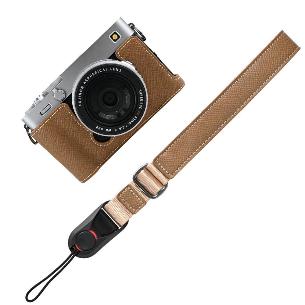 

Кожаный (PU) получехол для камеры Fujifilm X-E5 Fuji XE5 с защитной крышкой для отсека батареи и ремешком на руку