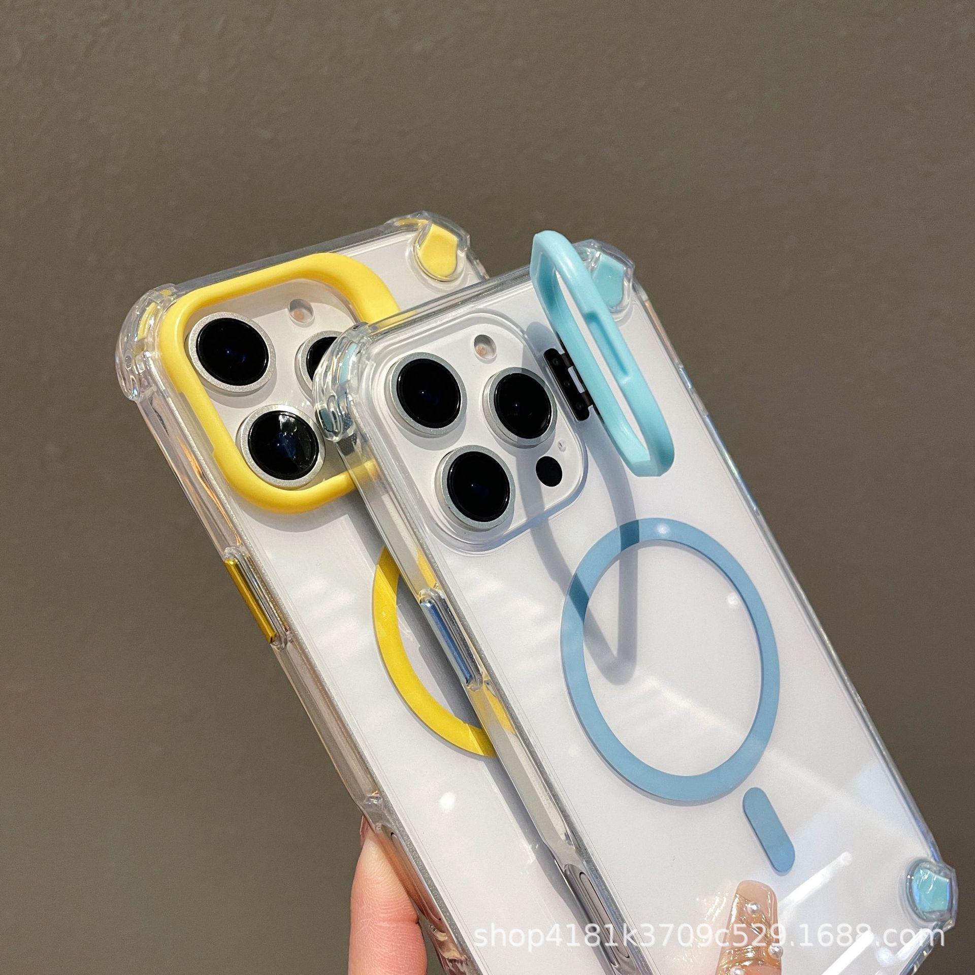 iPhone 17 Pro Max Transparent Full-Coverage Magnetic Lens Holder Case 17