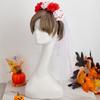 Halloween Veil Black Veil Day of The Dead Terrifying Eyeball Headwear Rose Hairband Blood Veil