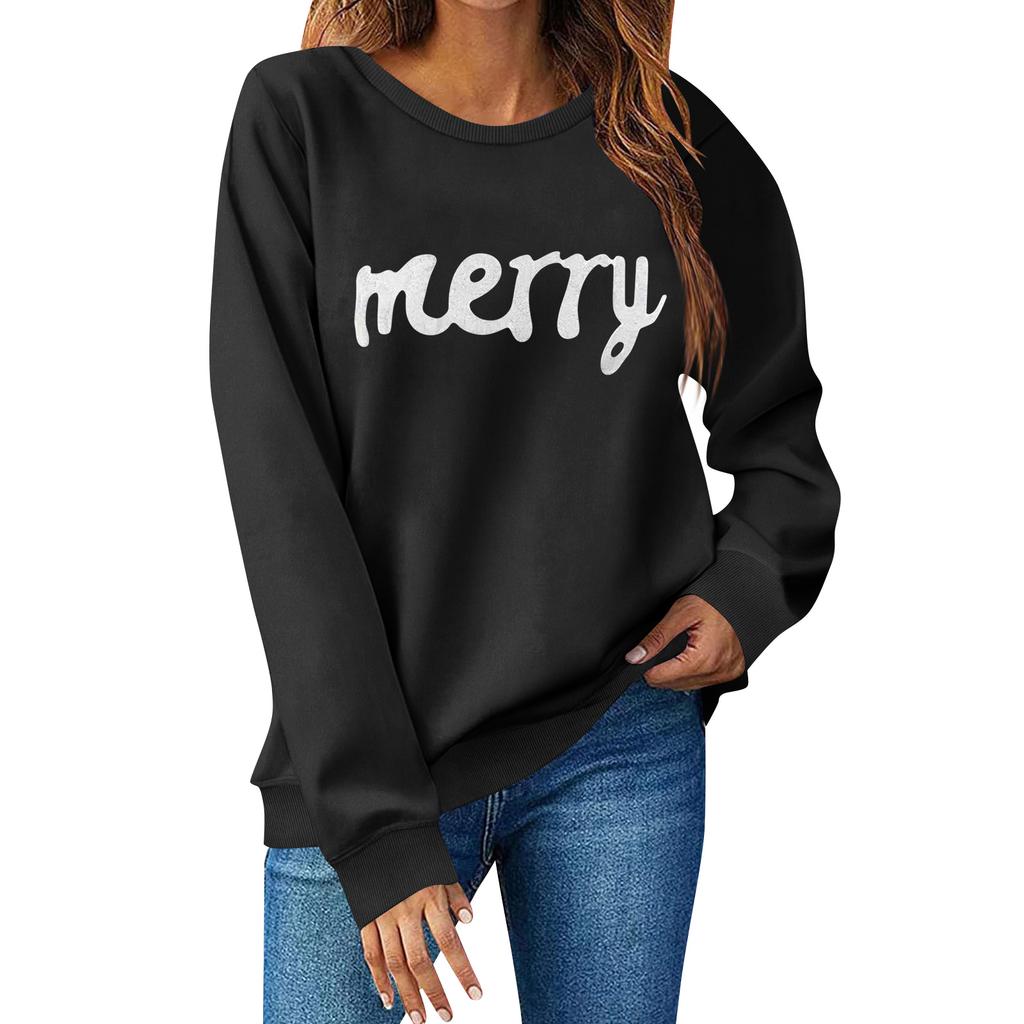 Women  Tops Women's Long Sleeve Sweatshirt Casual Crewneck Loose Fit Pollover Fleece Tops